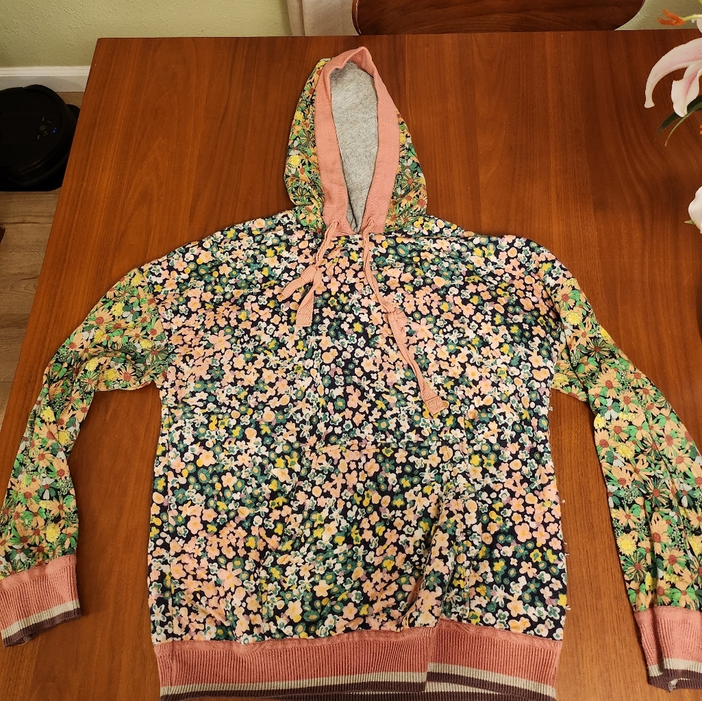 Anthropologie Felicity Floral Hoodie Z30-3
